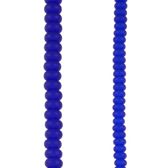 Mixed Blue Matte Glass Rondelle Beads by Bead Landing&#x2122;
